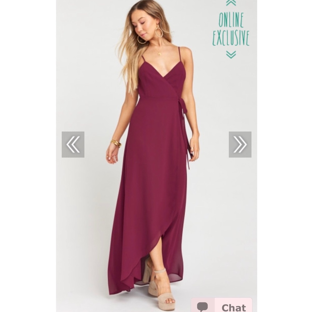 Show me your Mumu Merlot Chiffon dress